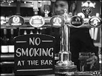 No smoking at the bar