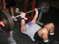Floor press with chains