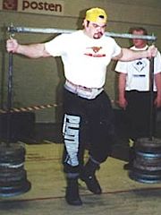 Roy Holte demonstrating Strongman yoke