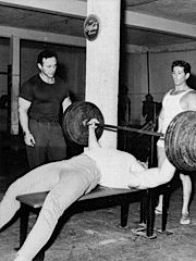 George Eiferman, Dave Draper (benching) and Chuck Collaras at The Dungeon