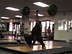 90kg one-handed snatch