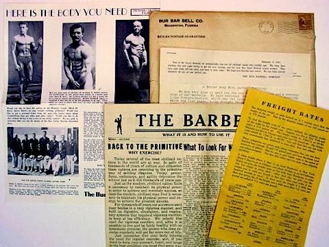 Bur Barbell brochure - via Vintage Barbell