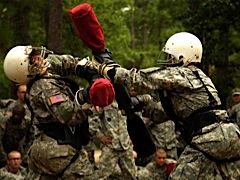 Combat training with pugil sticks at Fort Jackson