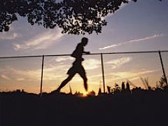 Running at sunset