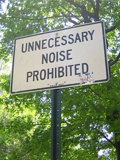 Unnecessary Noise Prohibited. Photo by Jakob Lodwick.