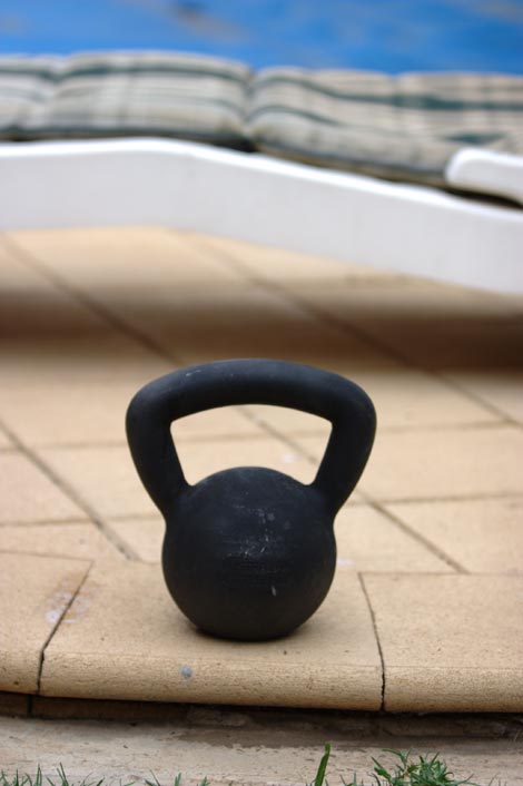 Kettlebell by the pool